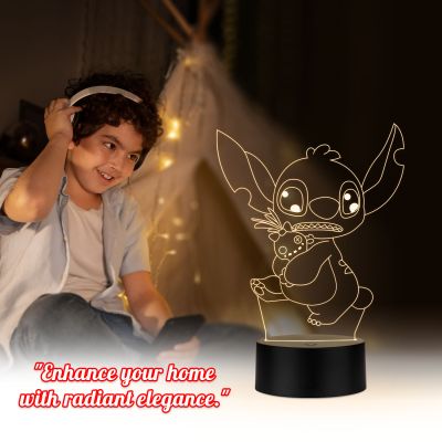 Stitch Character From Lilo & Stitch Show Night Lamp Warm White Light